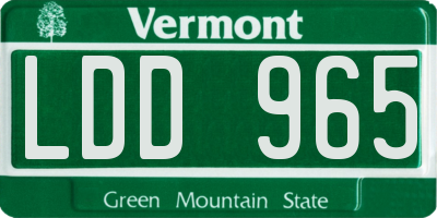 VT license plate LDD965
