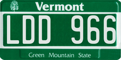 VT license plate LDD966