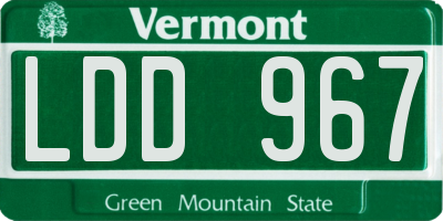 VT license plate LDD967