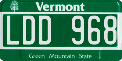 VT license plate LDD968
