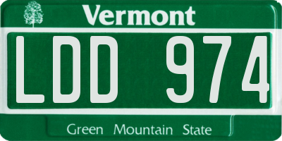VT license plate LDD974