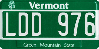 VT license plate LDD976