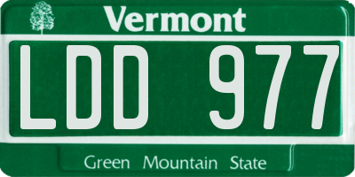 VT license plate LDD977