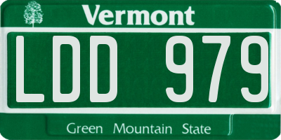 VT license plate LDD979