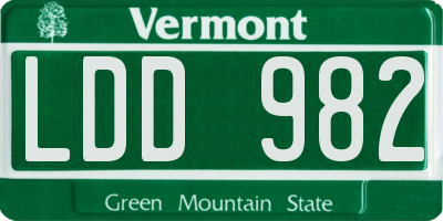 VT license plate LDD982
