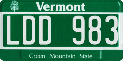 VT license plate LDD983