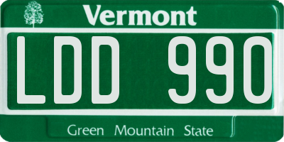 VT license plate LDD990