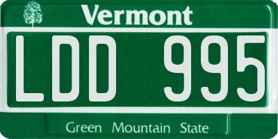 VT license plate LDD995