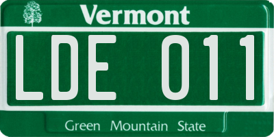 VT license plate LDE011