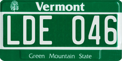 VT license plate LDE046