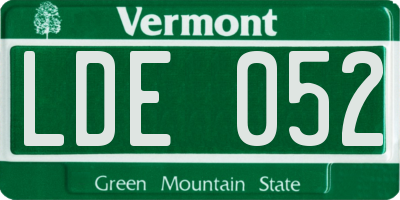 VT license plate LDE052