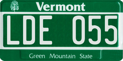 VT license plate LDE055