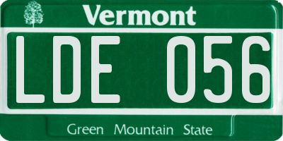 VT license plate LDE056