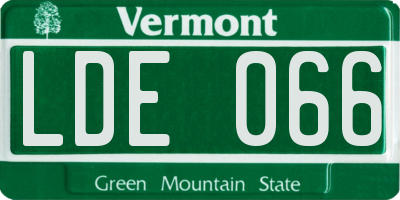 VT license plate LDE066
