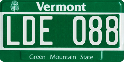 VT license plate LDE088