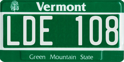 VT license plate LDE108