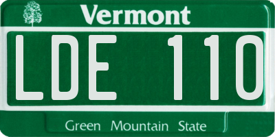 VT license plate LDE110