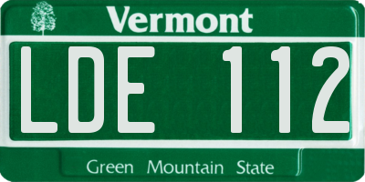 VT license plate LDE112