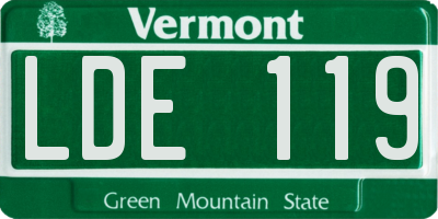 VT license plate LDE119