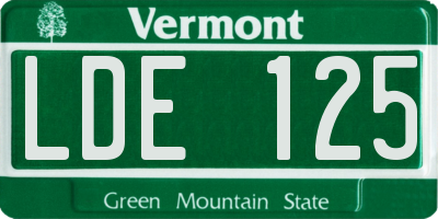 VT license plate LDE125