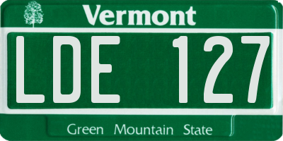 VT license plate LDE127