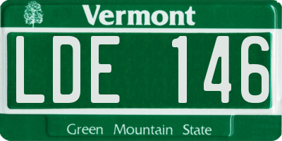 VT license plate LDE146