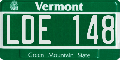 VT license plate LDE148