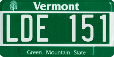 VT license plate LDE151
