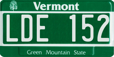 VT license plate LDE152