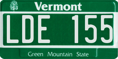 VT license plate LDE155