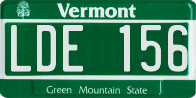 VT license plate LDE156