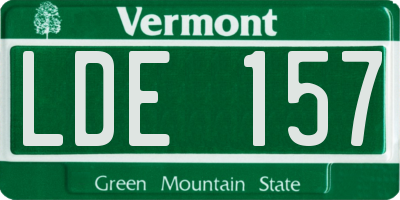 VT license plate LDE157