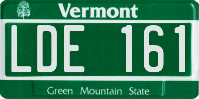 VT license plate LDE161