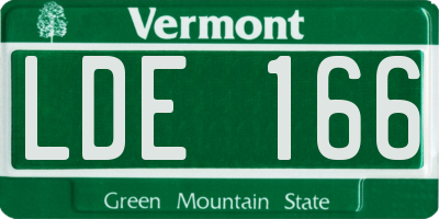 VT license plate LDE166
