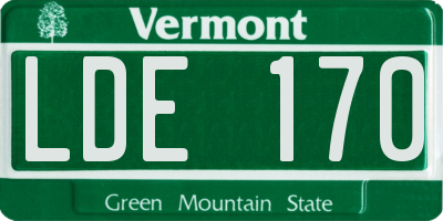 VT license plate LDE170