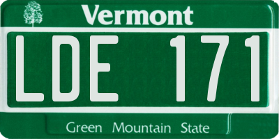 VT license plate LDE171