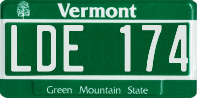 VT license plate LDE174