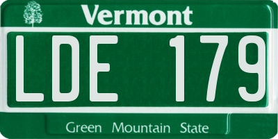 VT license plate LDE179