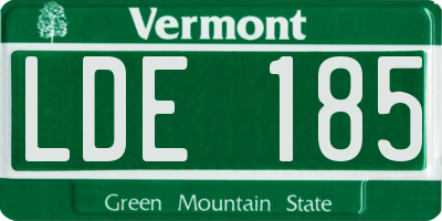 VT license plate LDE185