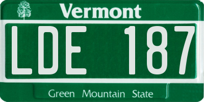 VT license plate LDE187