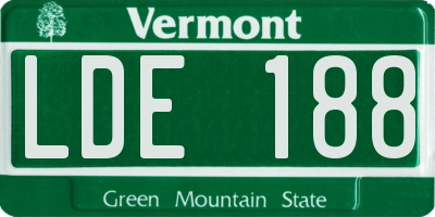 VT license plate LDE188