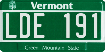 VT license plate LDE191