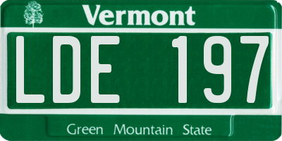 VT license plate LDE197