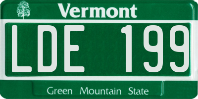 VT license plate LDE199