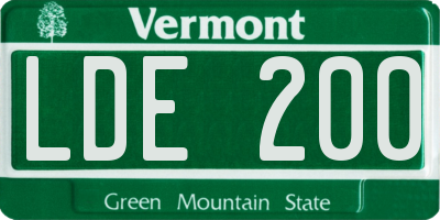 VT license plate LDE200