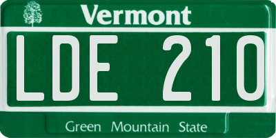 VT license plate LDE210