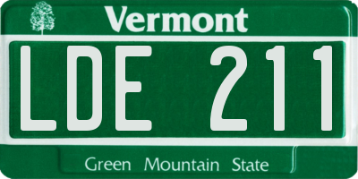 VT license plate LDE211