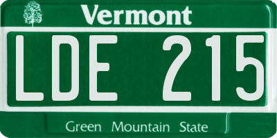 VT license plate LDE215