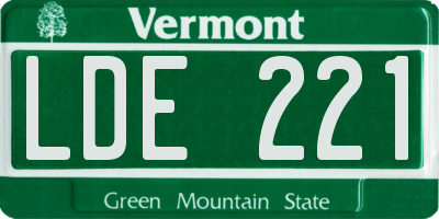 VT license plate LDE221