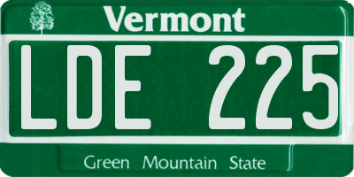 VT license plate LDE225
